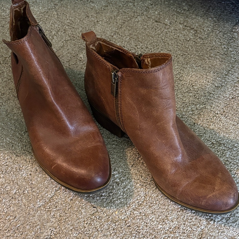 Lucky Brand Tan Leather Ankle Booties